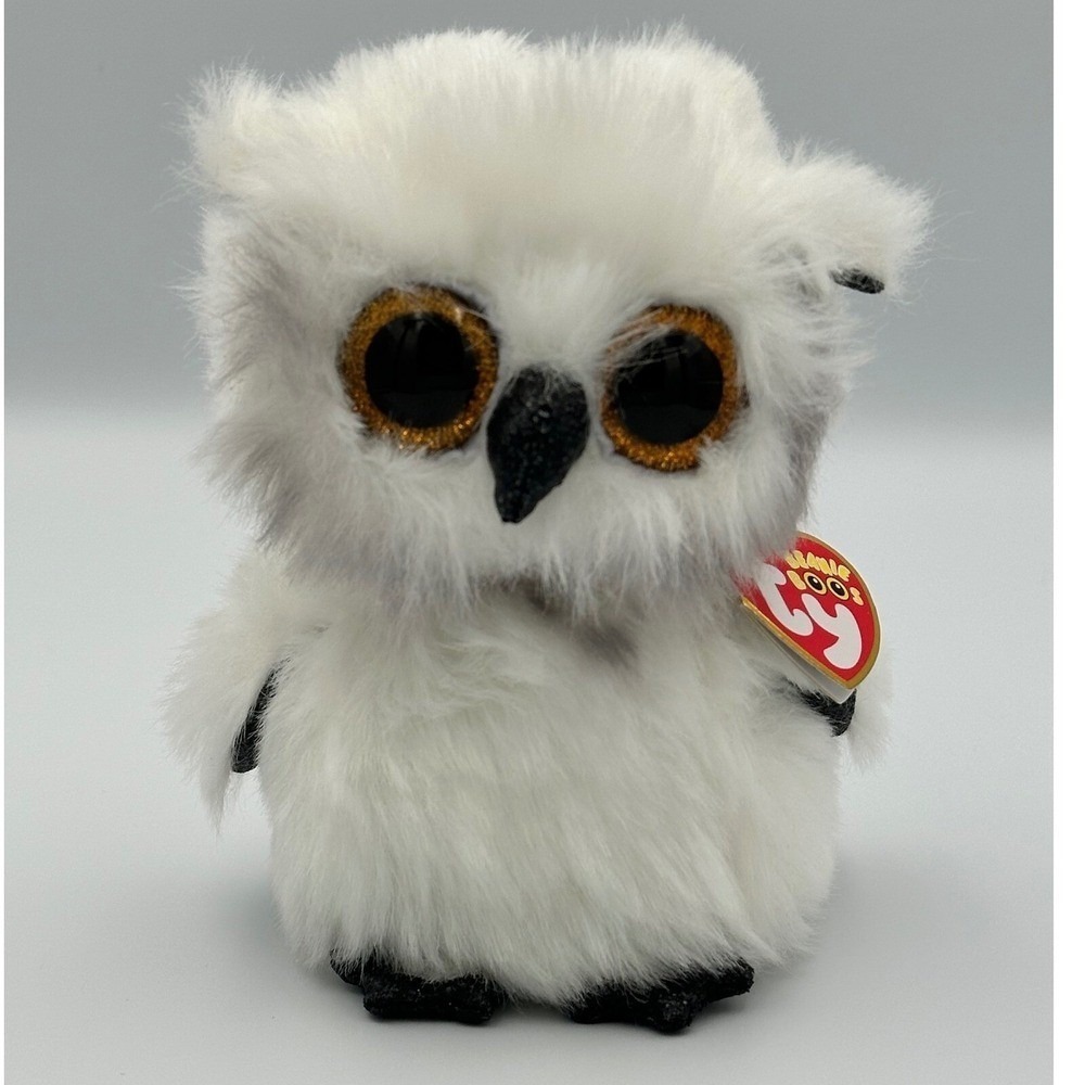 TY Beanie Boos Austin the White‎ Owl Stuffed Animal Toy Plush 6" NEW